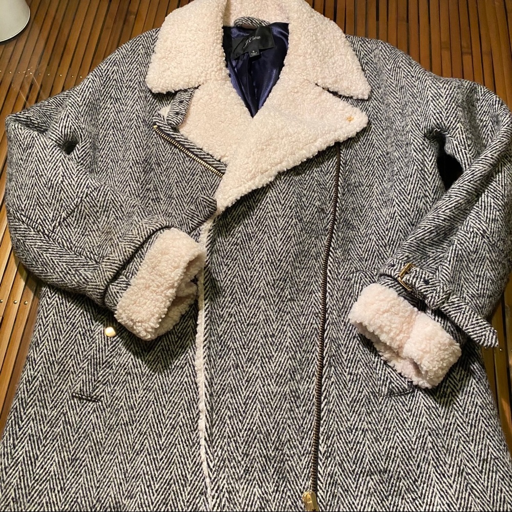 J Crew furry grey jacket s
